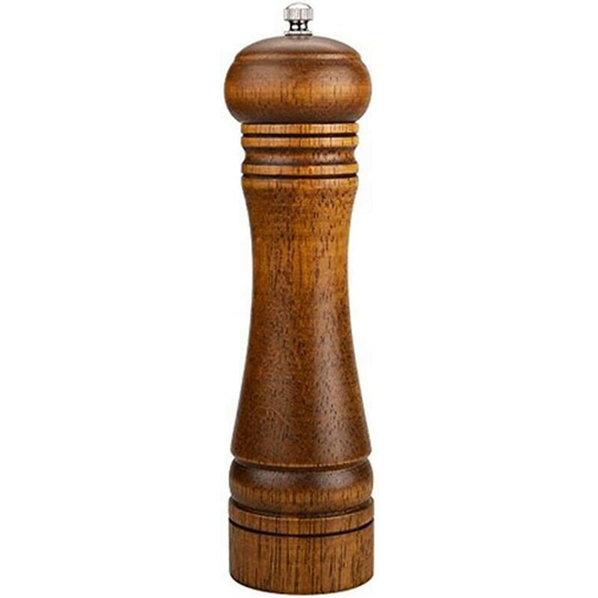 Ninonly Wooden Manual Pepper Mill Salt Grinder Classic Pepper Shaker Oak Salt Shaker with Adjustable Magnification Ceramic Spice Grinder(8 inch)