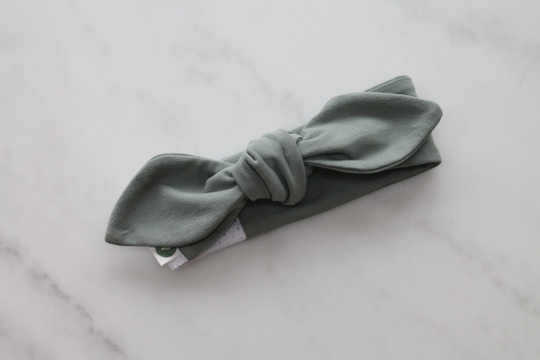 Organic Cotton Bow Headband - Solid Colour