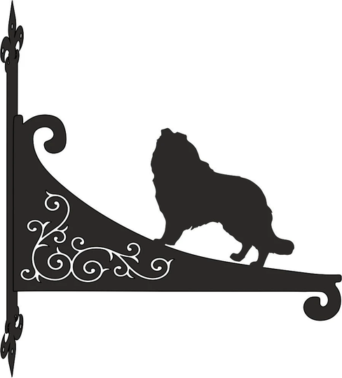 Rough Collie Ornamental Scroll Hanging Bracket