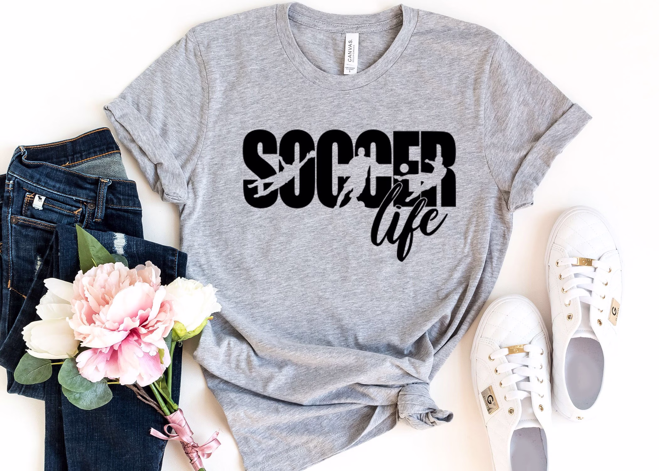Soccer Life Shirt | Season T-Shirt Supportive Mother Tshirt Kids Tournament Mom Squad Sports Tee For Women