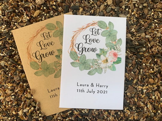 Personalised Wild Flower Seed Packets Envelopes Wedding Favours