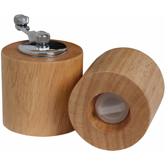 Premier Housewares - Salt And Pepper Set Wooden Container for Salt / Pepper / Herbs/ Reusable Shaker / Vintage Design Shakers Sets w7 x d7 x h9cm