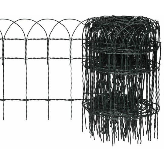 Lifcausal - Garden Border Fence Powder-coated Iron 10x0.4 m