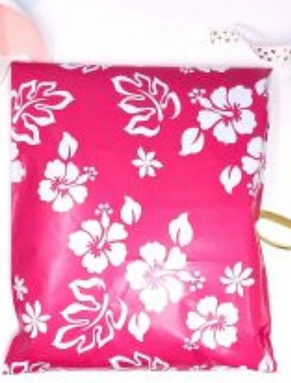 Hot Pink Hibiscus Hawaii Poly Mailers Set Of 100 6x9 & 10x13