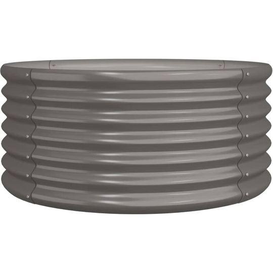 Vidaxl - Garden Planter Powder-coated Steel 80x80x36 cm Grey Grey