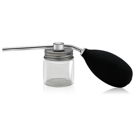 Refillable Spray Bottle Airbag Glass Bottle for Hair Building Powder Hairdressing Spraying Bottle, Silver - Silver