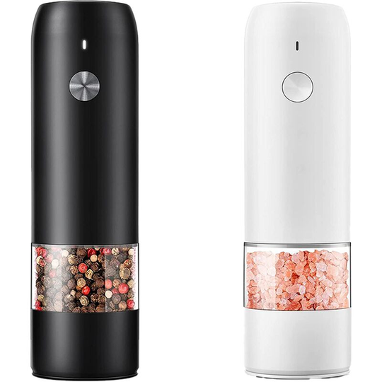 Fvbjd - Electric Pepper and Salt Grinder Set -Modern Style - Automatic Black Peppercorn & Sea Salt Spice Mill Set black and white suit