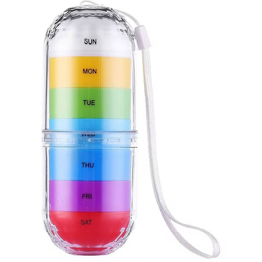 Ilovemilan - 7 Day Waterproof Pill Organizer case Tower Box Medicine Planner case (Seven Day Weekly Travel Container) Medication, Vitamin Holder
