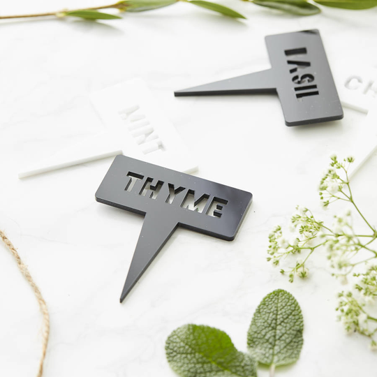Personalised Plant Marker For Him, Black/White