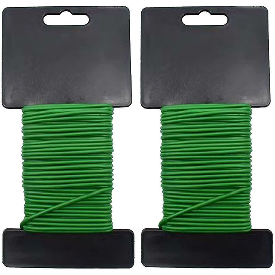 Garden Plant Wire, 2 x 10m Green Garden Soft Tie, Soft Plant Twist Ties Wires for Gardening Climbing Plants
