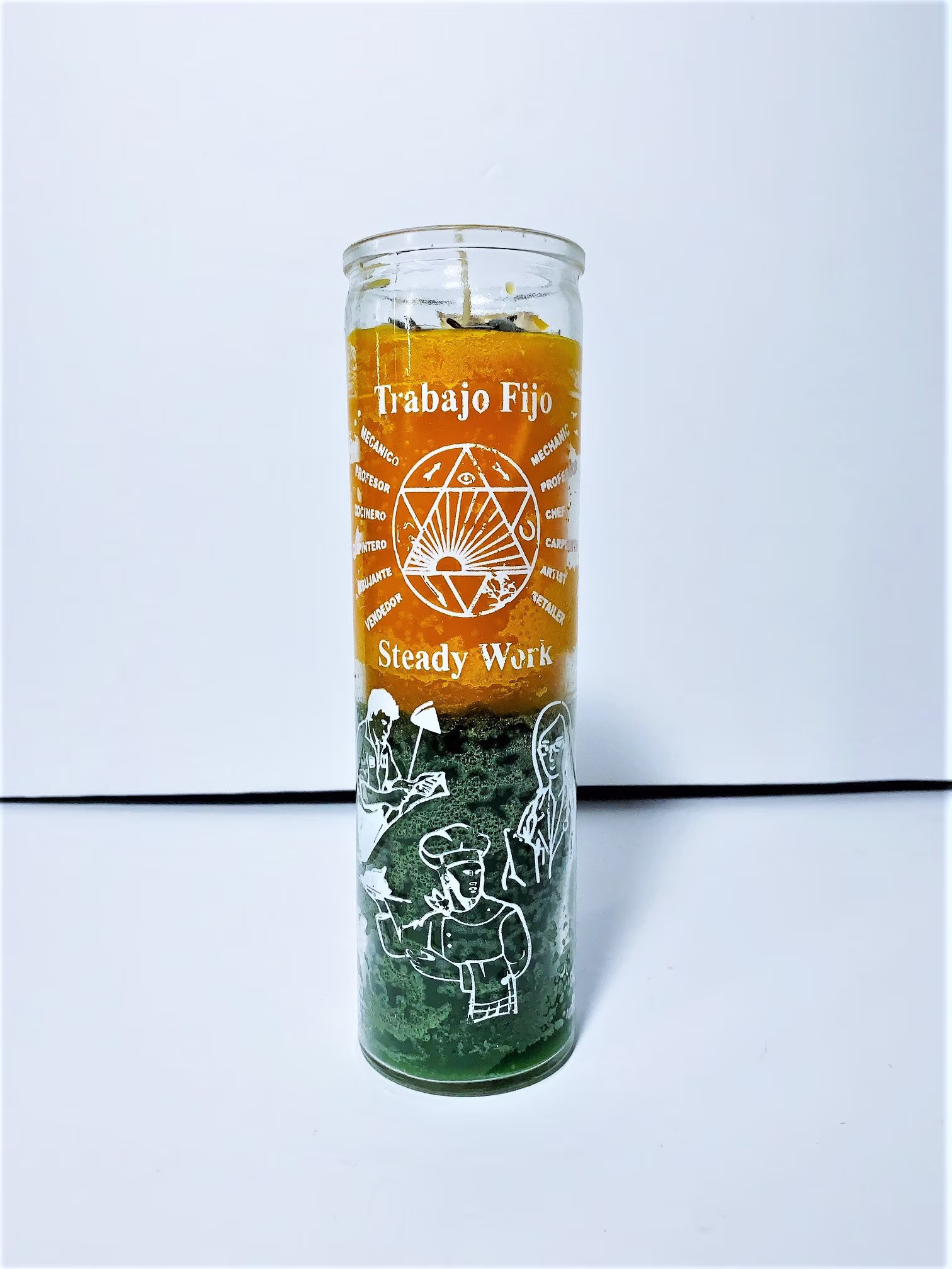 Trabajo Fijo Candle, Steady Work Job Promotion Ritual Candles, Prepared Novena 7 Day Seeking Candle