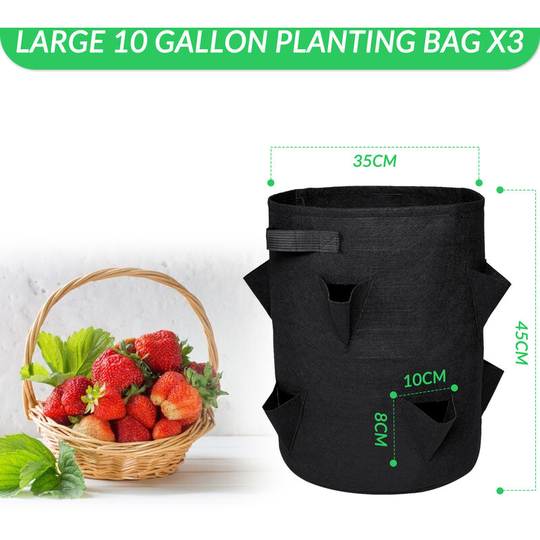 3pcs nasum Strawberry Grow Bag Hanging Breathable Durable Reusable Planting Growing Bags