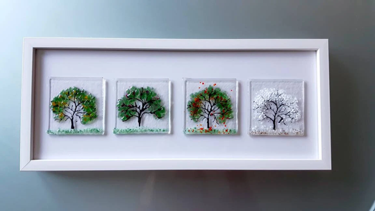 Four Seasons Wall Art Fused Glass