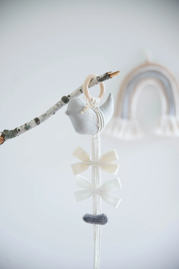 Hair Bow Holder Clip Organizer Hanging Accessory Storage Linen Bird For Hair Pins