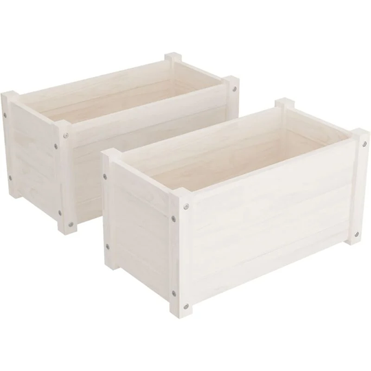 Vidaxl - Garden Planters 2 pcs White 60x31x31 cm Solid Pinewood White