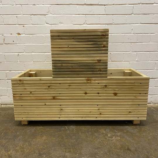 Large Garden Tiered Step Wooden Decking Patio Planter Trough Herb