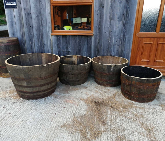 Whiskey Barrel Planter | Multiple Size Options Perfect Plant Containers. Please See Dimensions in Description