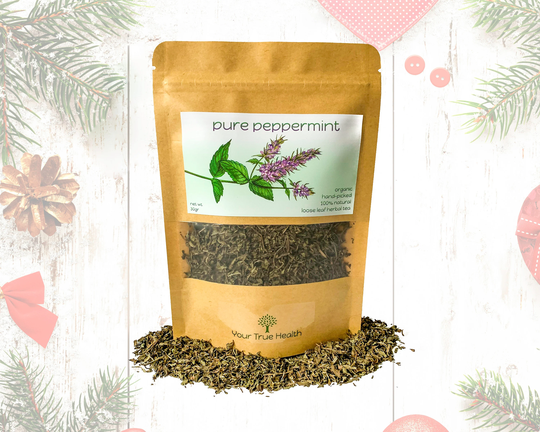 Pure Peppermint Tea - Organic Loose Leaf 100% Natural, Full Caffeine Free Soothing For Stomach & Digestion