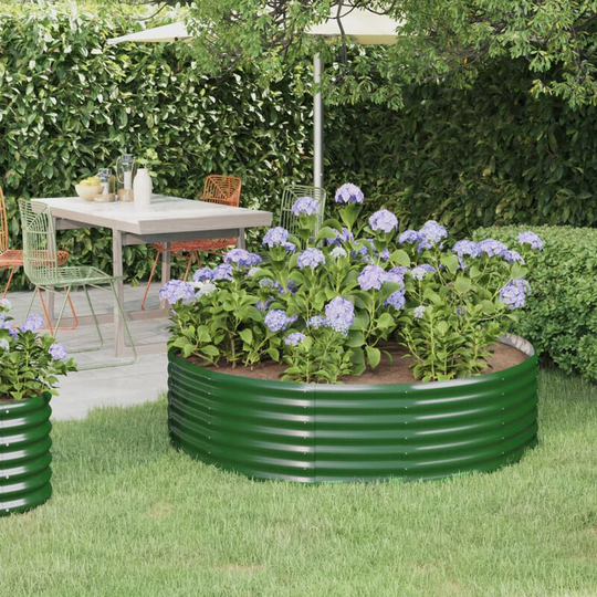 Asupermall - Garden Planter Powder-coated Steel 140x140x36 cm Green