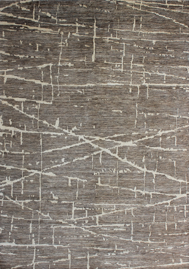 Gray & Beige 9x12 Ft Hand Knotted Wool Rug - Afghan Gabbeh Asbtract Living Room Bedroom Dining Office