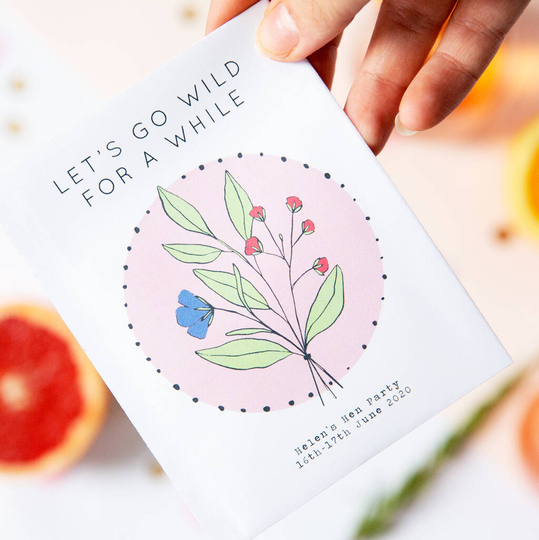 10 'Go Wild' Hen Party Wildflower Seed Favours