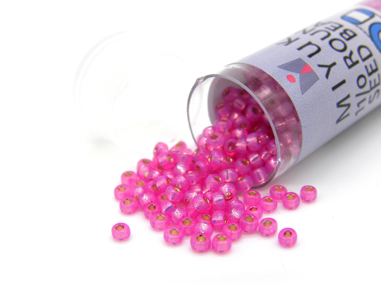 11/0 | 2 Mm Miyuki Round Japanese Seed Beads - 8.5 G Vial Duracoat Silver Lined Paris Pink | 11-94238