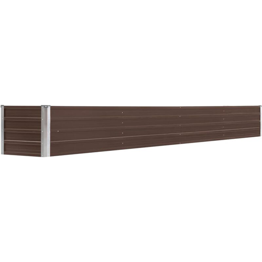 Garden Raised Bed Galvanised Steel 320x40x45 cm Brown - Brown