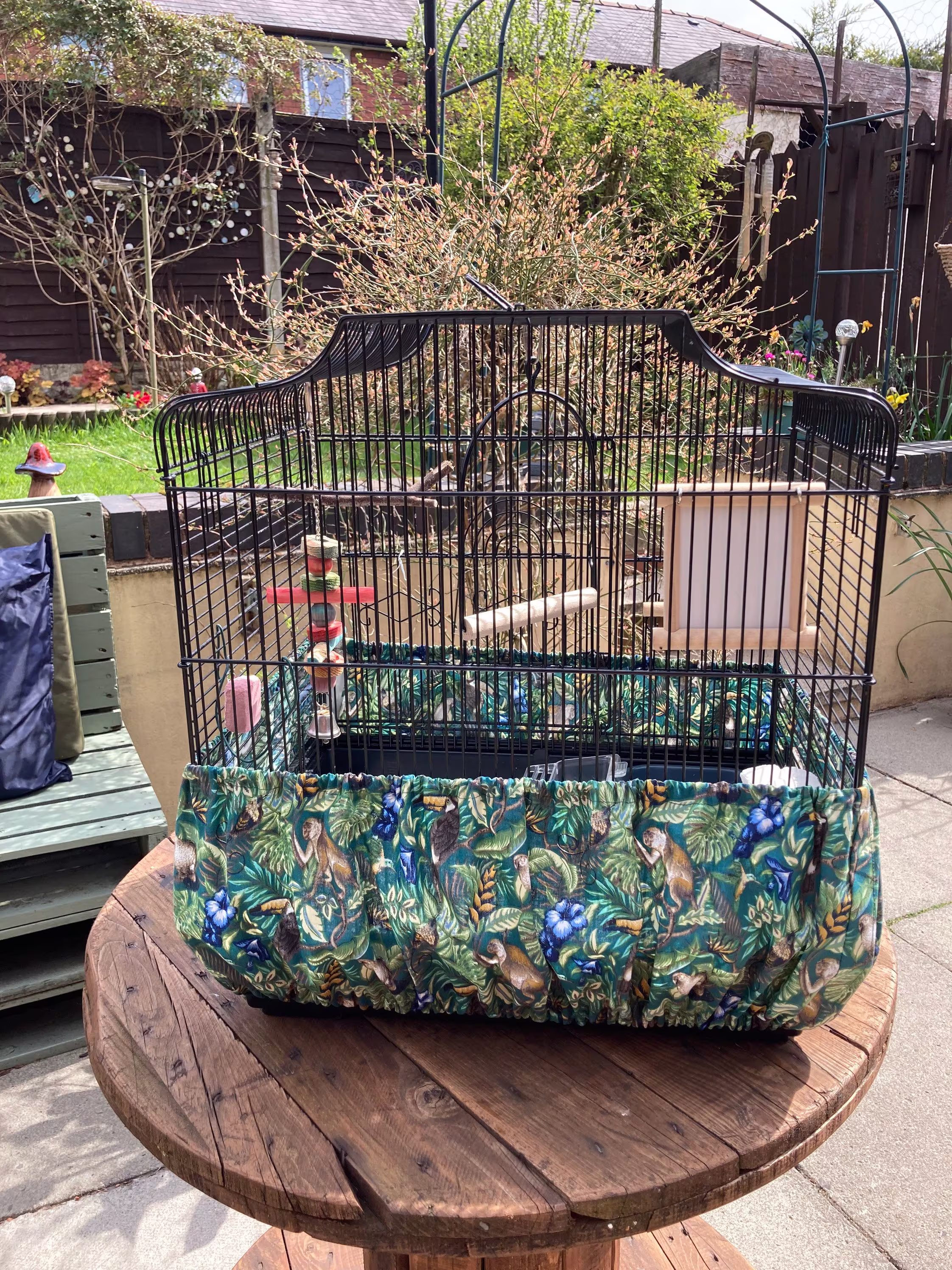 Bird Cage Skirt/ Seed Catcher/Guard /Bird Tidy Congo Monkey Lagoon