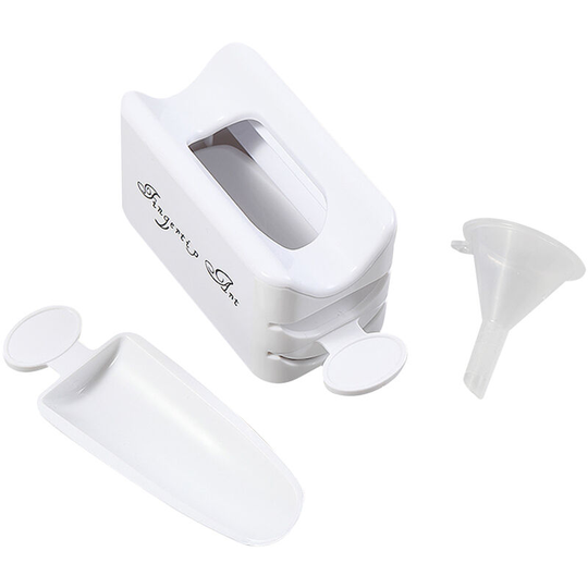 Manicure Double-layer Nail Powder Diamonds Recycling Box Dip Powder Recycling System Portable Dip Powder Container Nail Art Tools - White