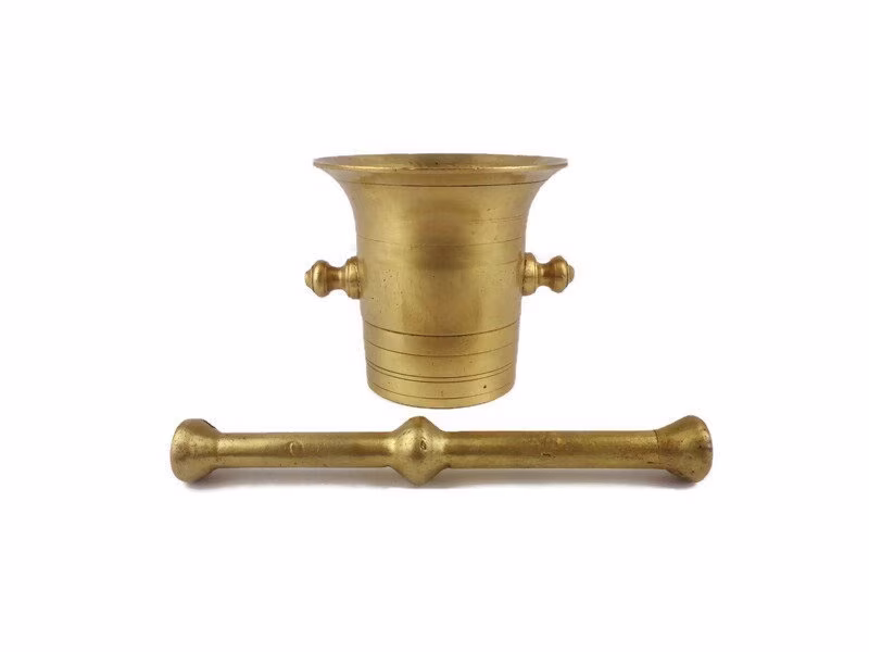 Vintage Brass Mortar & Pestle, Antique Pestle