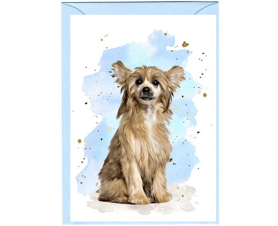 Personalised Chinese Crested Powder Puff Dog Greetings Card /Notelet | 6" X 4
