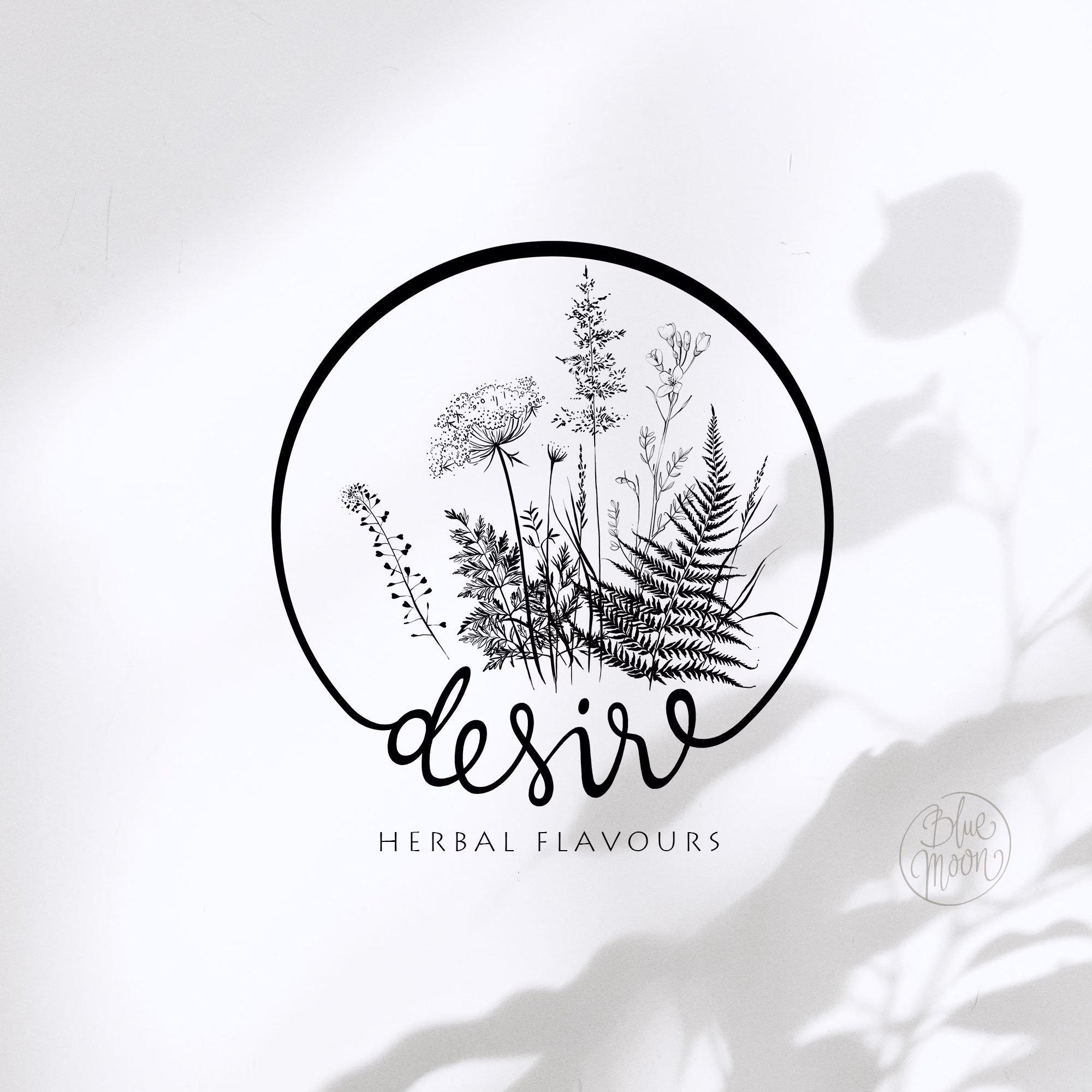 Floral Logo Design. Handwritten, Premade For Herbal Business, Plant & Botanical Shop