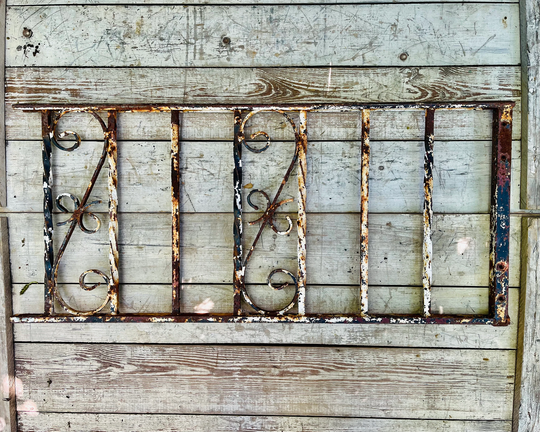 Vintage Iron Fence Piece, Railing, Gate, Garden Decor, Yard Art Architectural Salvage Antiques Victorian Gothic Revival Ornate Shabby Chic