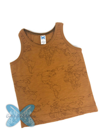 Tank Top/Summer Unisex Organic Top Baby Toddler Cotton Slub