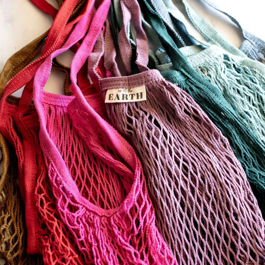 13 Colours - Organic Cotton Mesh Shopping Bag | Market Beach Bag Gym