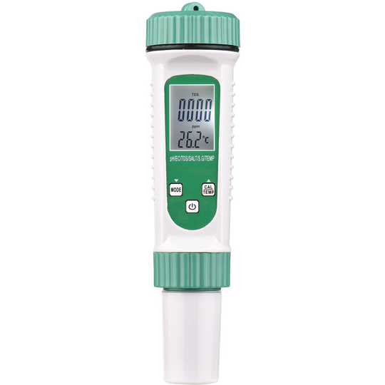 Lifcausal - Digital Water Quality Tester 6 in 1 Multifunction Water Quality Monitor ph/ ec/ tds/ salt/ s.g/ Temperature Portable Testing Meter