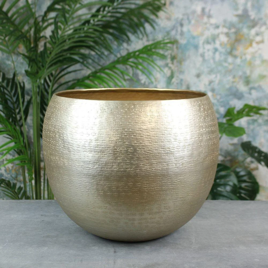 Matt Champagne Hampstead Planter | Medium Metal