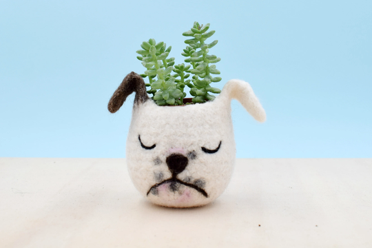 Dog Lover Gift, Bulldog, Personalized Pet Gift For Her, Succulent Planter, Cactus Planter Gifts, Dog Vase