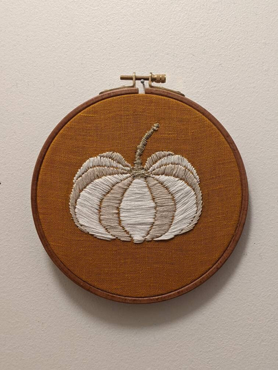 Pumpkin Season // Hand Stitched Embroidery Art Halloween Gift Idea