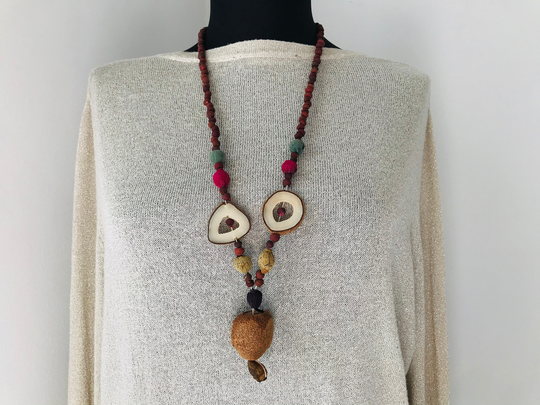 Handmade African Jewelry With Seeds - Necklace Necklace From Different Natural Seed Pod