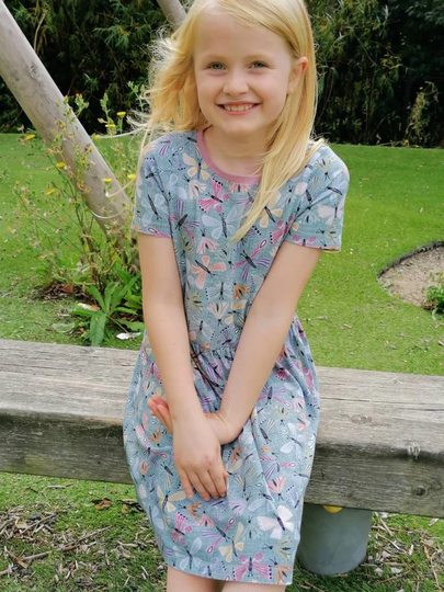 Organic Cotton Moth & Butterfly Dress, Handmade Children's Dress From 0 Months To 14 Years