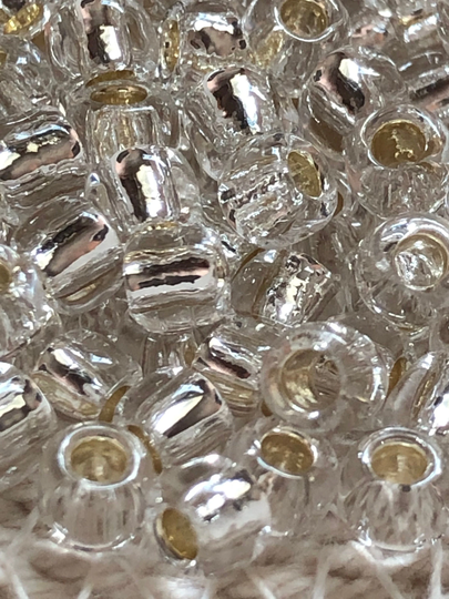 New Toho Round Seed Beads, 6/0, Silver - Lined Crystal, | Tr-06-21, Qty 20 Grams, 4mm Beads
