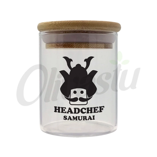 Headchef Samurai Herb Storage Glass Jar Container Airtight Lid Small Large