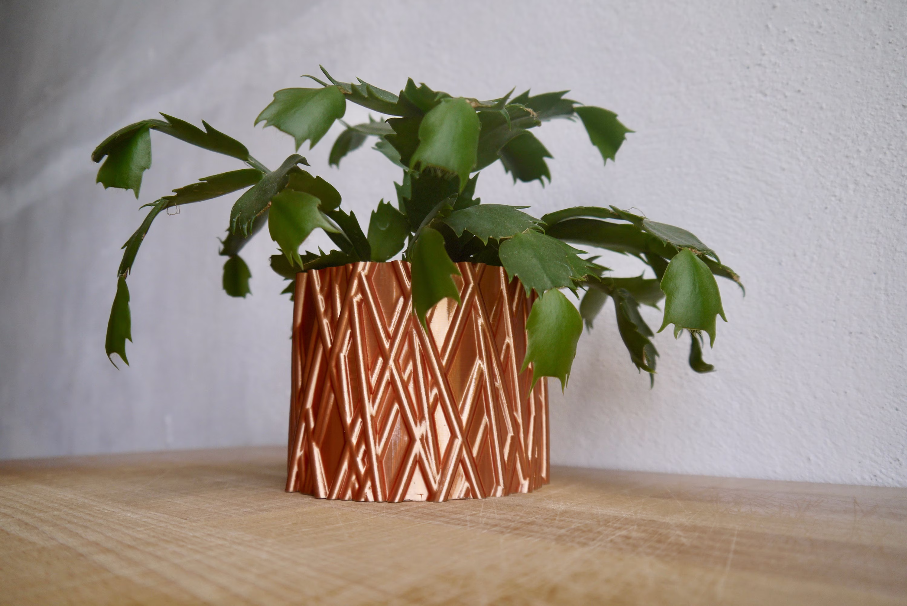 Copper Pipework Inspired Plant Pot - Based Plastic Eco Several Colours 3D Printed Planter Present 12cm 9cm 5cm