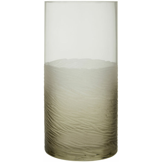Premier Housewares - Room Decor Flower Vase Clear Small Vase Cylindrical Glass Vases For Flowers Black Modern Floor Vase 12 x 12 x 26