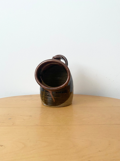studio Pottery Salt Pig, Brown Glazed Pig