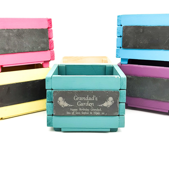 Personalised Garden Planter in 6 Colours, Gardening Gift - Engraved With Any Name & A Message. Gift For Grandma, Grandad, All Garden Lovers