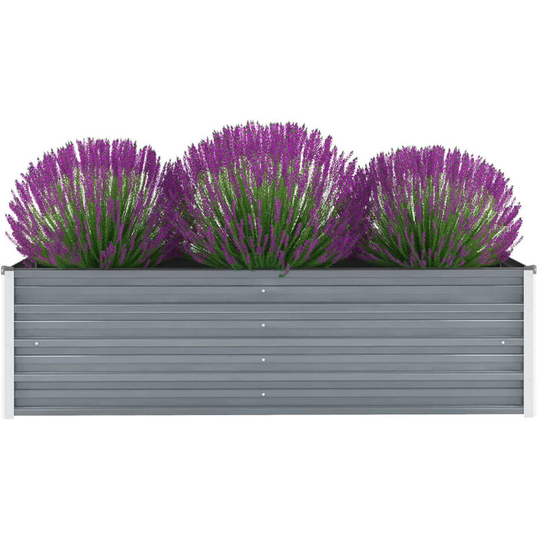 Topdeal - Garden Planter Galvanised Steel 160x40x45 cm Grey VDTD29030