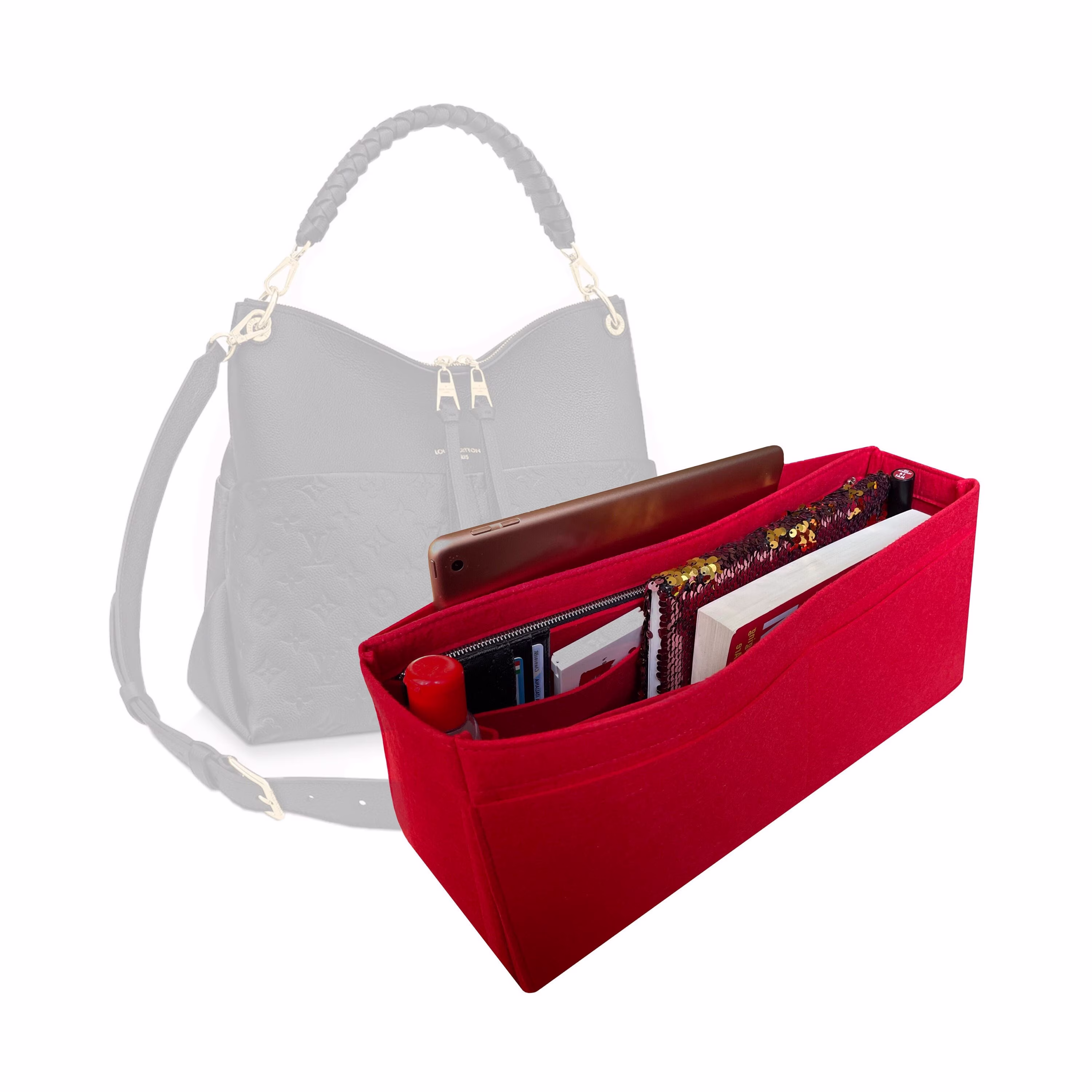 Maida Hobo Bag Organizer/Insert Customizable Handmade Premium Felt Liner Protector Tote Maid Snug Sturdy Shopping