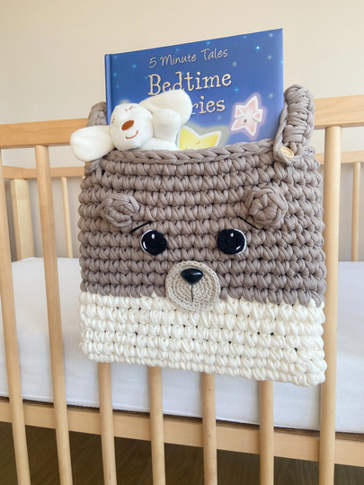 Pocket Organizer Cot, Hanging Storage For Nursery, Crib, Neutral Nursery Decor, Baby Shower Gift, Gender Present
